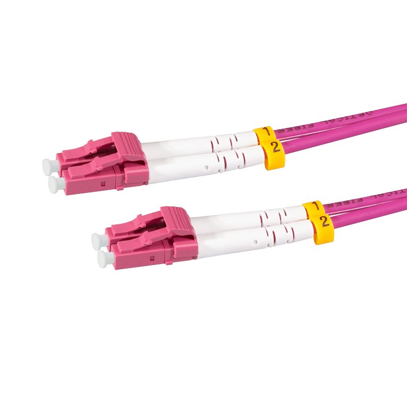 Steel Armored Fiber Patch Cord Om4, Duplex Lc Upc - Lc Upc, 3.0 M