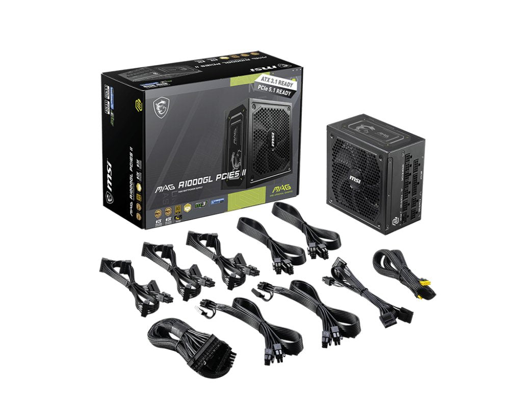 EAN 4711377246729 - MSI MAG A1000GL PCIE5 II unidad de fuente de alimentación 1000 W 24-pin ATX ATX Negro imagen 4