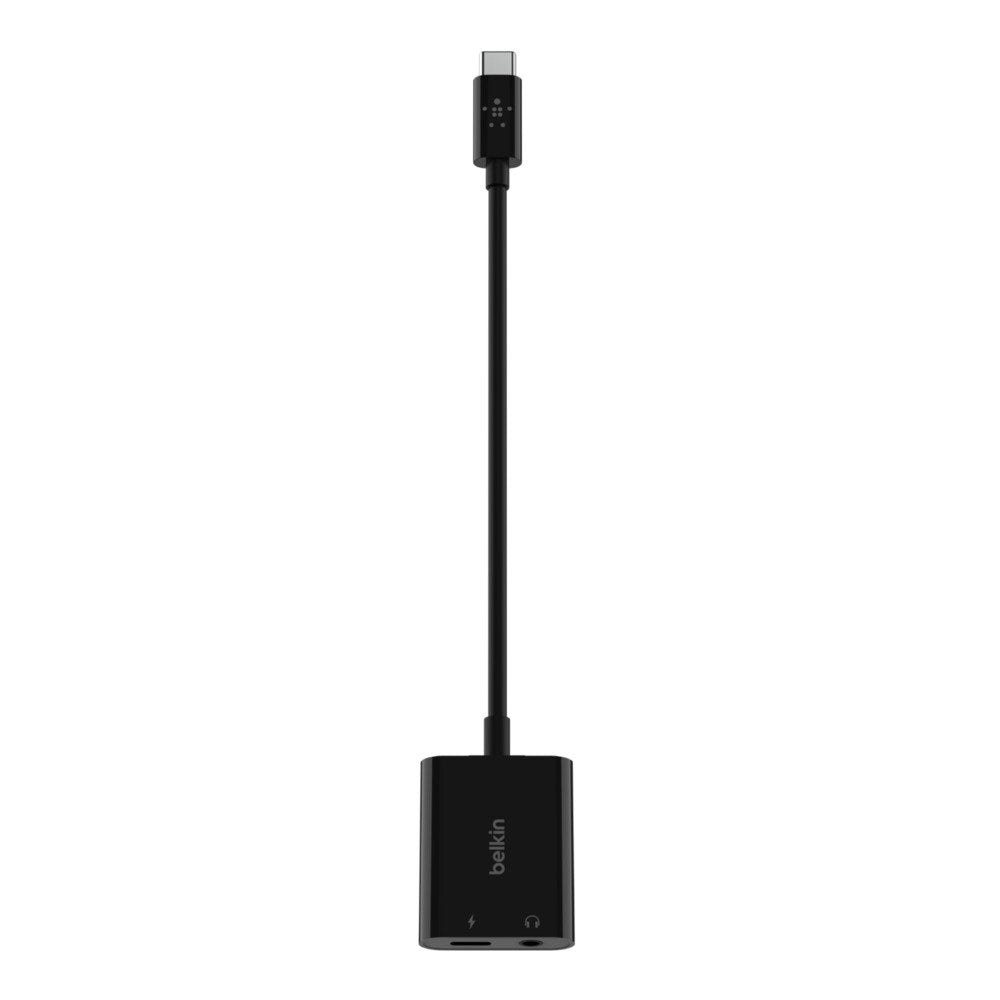 Conector De Audio Belkin Rockstar De 3,5 Mm Y Adaptador De Carga Usb-C Negro