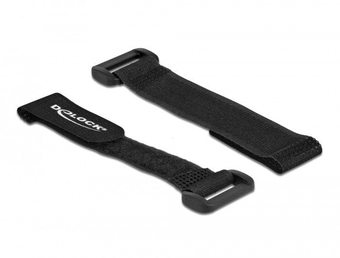 Delock Klett-Cablebinder Mit Schlaufe L 150 X B 20 Mm Schwarz 5 Stück
