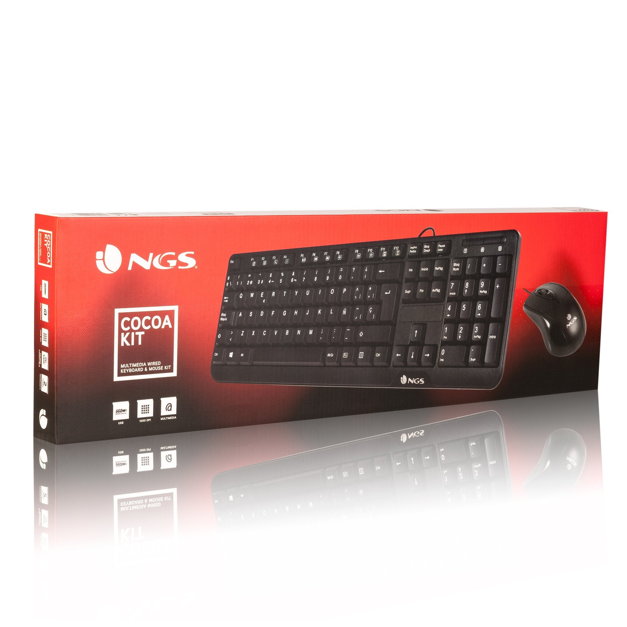 EAN 8435430609707 - NGS Cocoa Kit, QWERTY, PT teclado Ratón incluido Universal USB Portugués Negro imagen 6