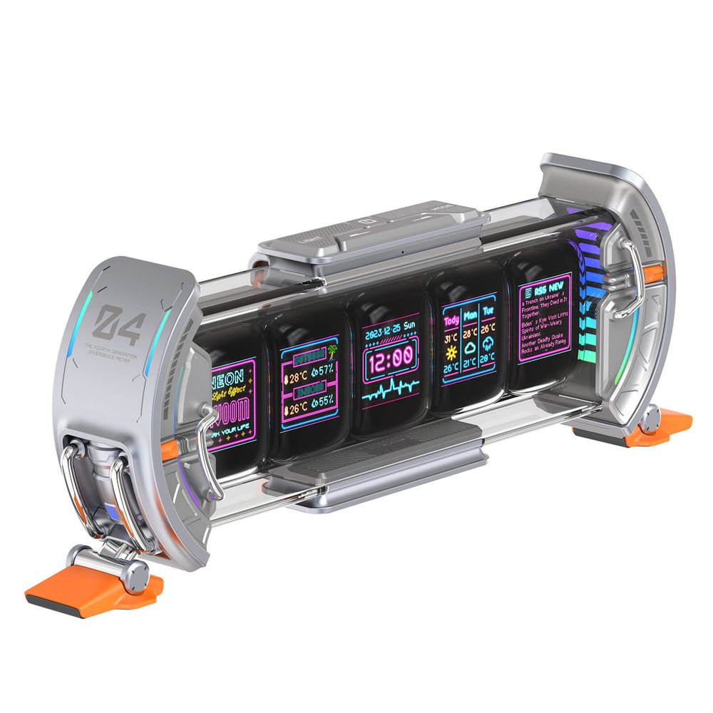 Reloj Digital Divoom Times Gate  Otro Naranja, Plata