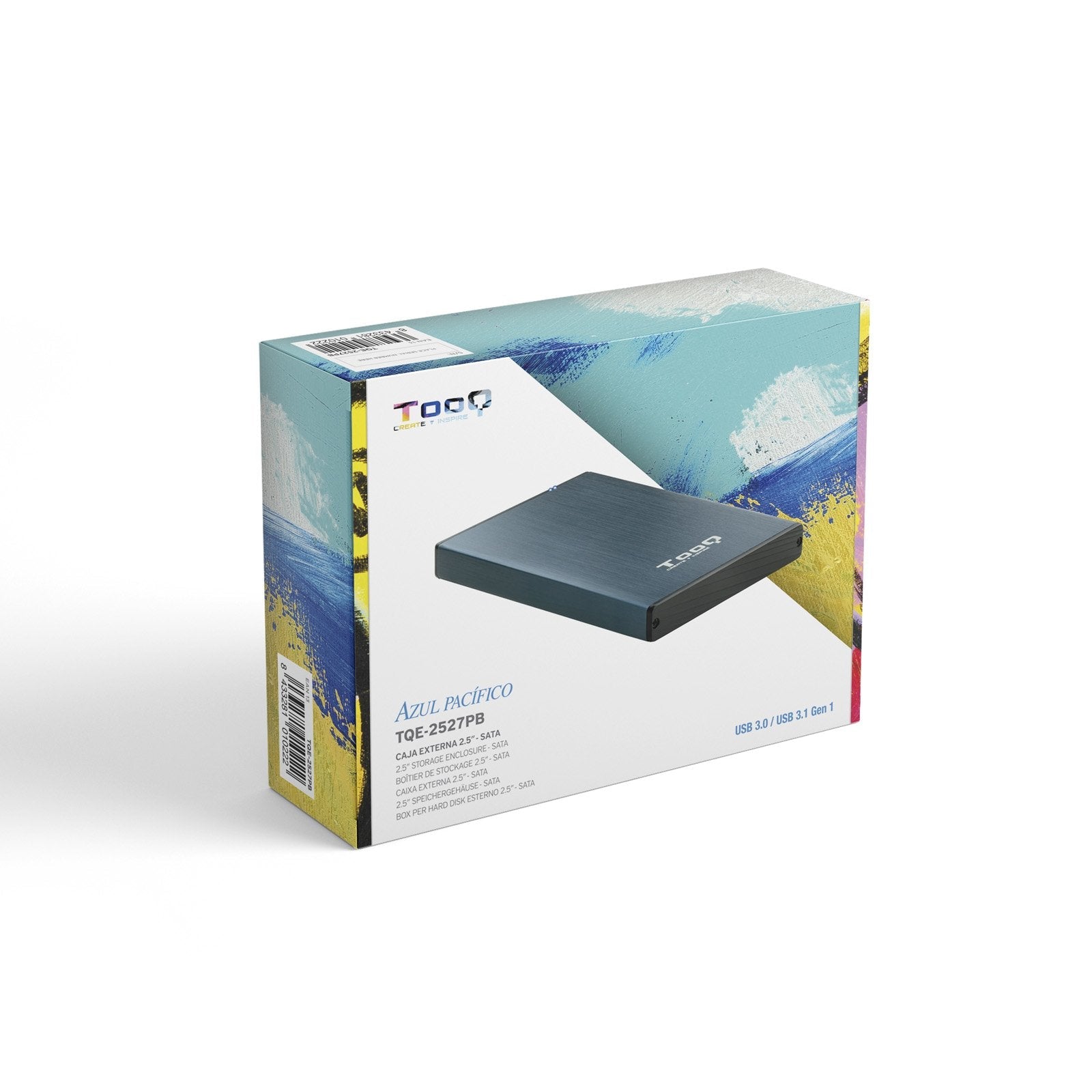 Tooq Carcasa Externa Hdd/Sdd 2.5" Hasta 9,5mm Sata Usb 3.0 - Azul Marino Metalizado