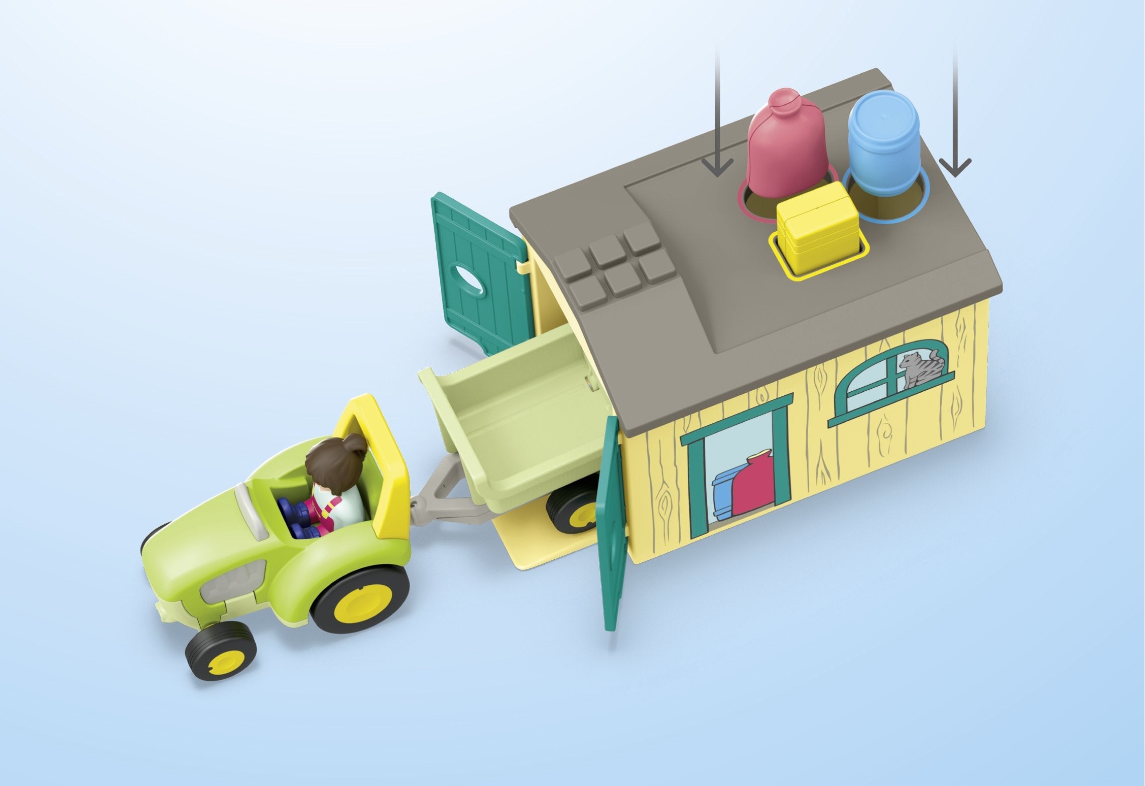 Playmobil Junior Aventura En La Granja Con Tractor Remolque Y Animales
