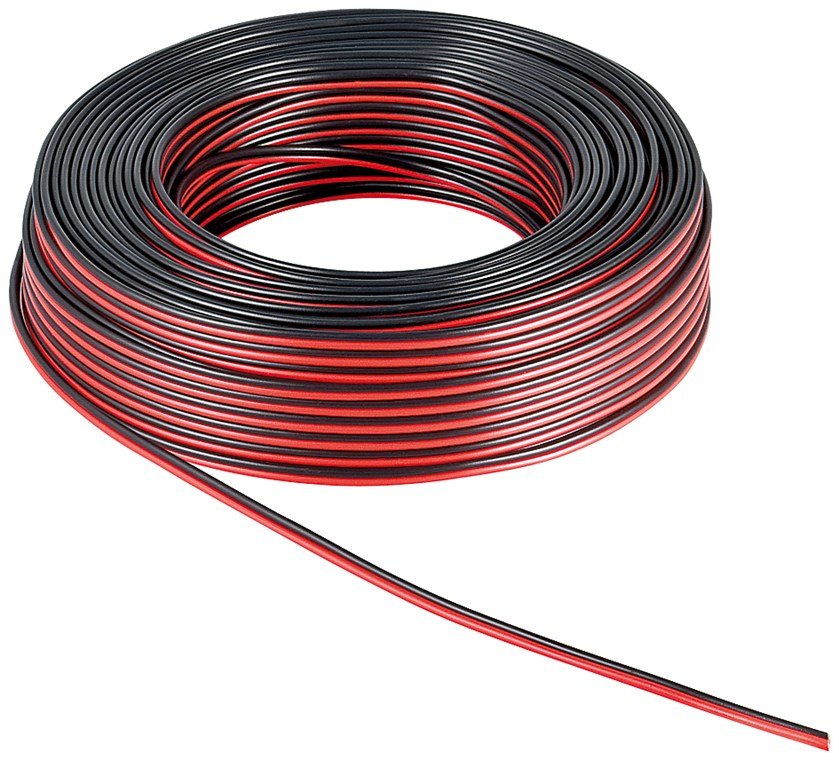 Bobina De  10 Metros Cable Altavoz Rojo-Negro 2x0,75mm Cca-Pvc  Cpr Eca Goobay