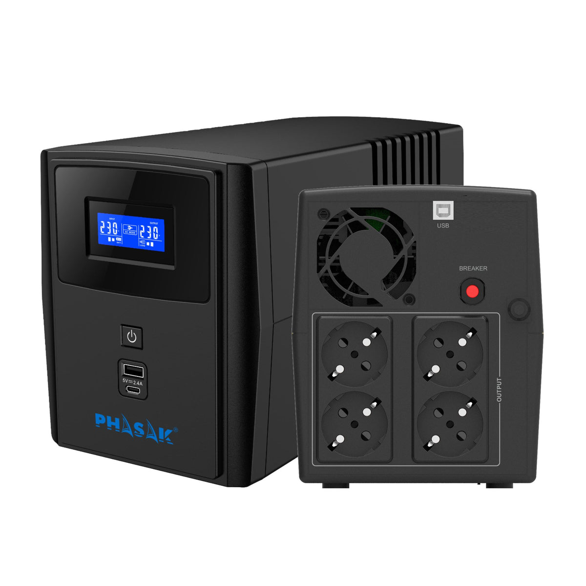 EAN 5605922007240 - Phasak Sirius sistema de alimentación ininterrumpida (UPS) Línea interactiva 1,26 kVA 720 W 4 salidas AC imagen 1