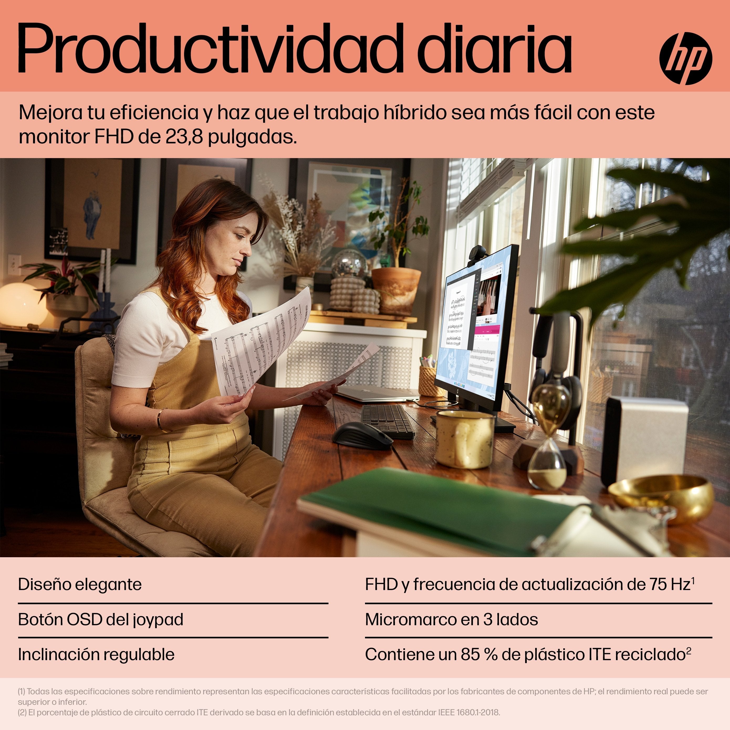 Monitor Hp P24 G5 60,5 Cm (23.8") 1920 X 1080 Pixeles Full Hd Lcd Negro