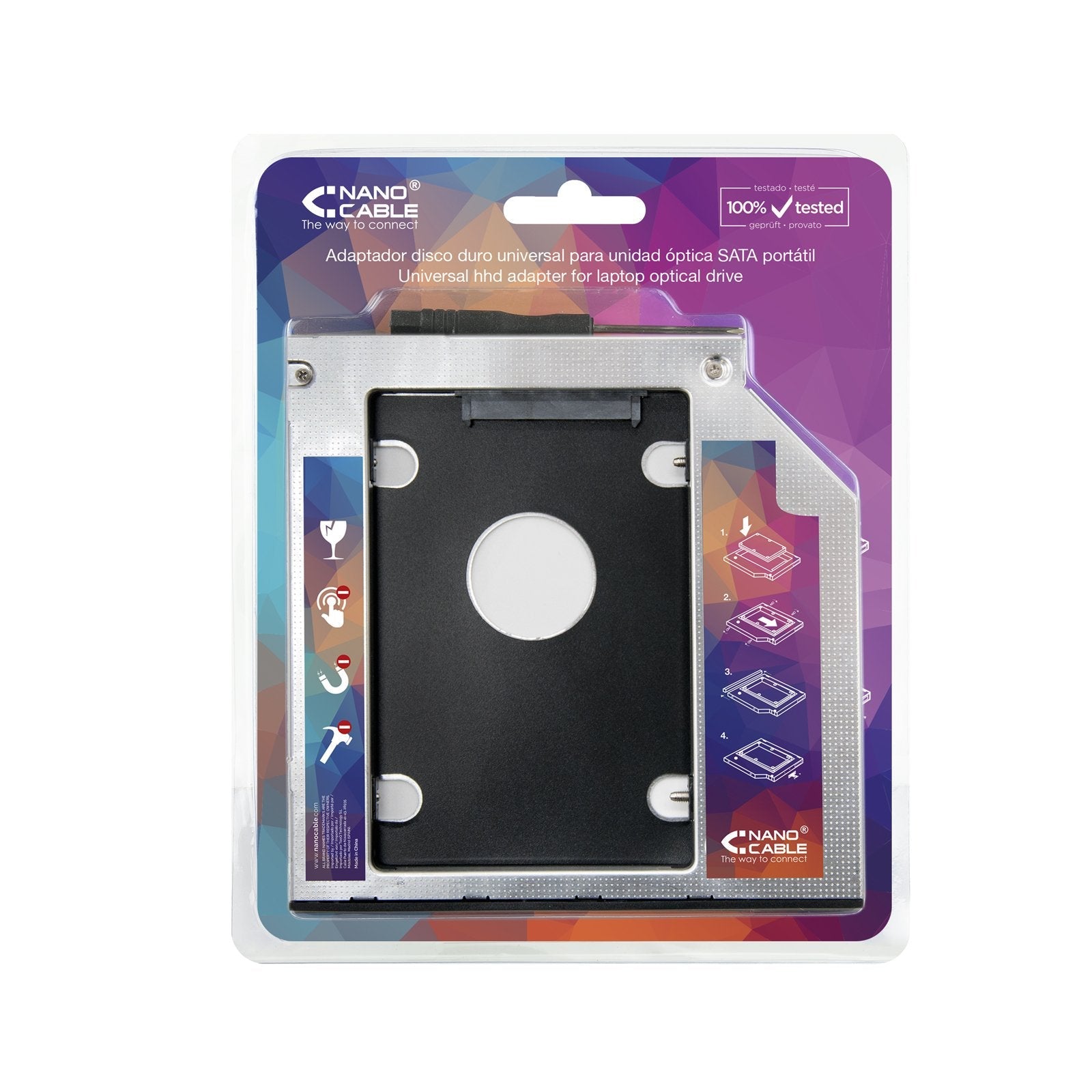Nanocable Adaptador De Disco Duro De 7.0 Mm Para Unidad Optica De 9.5 Mm En Portatil