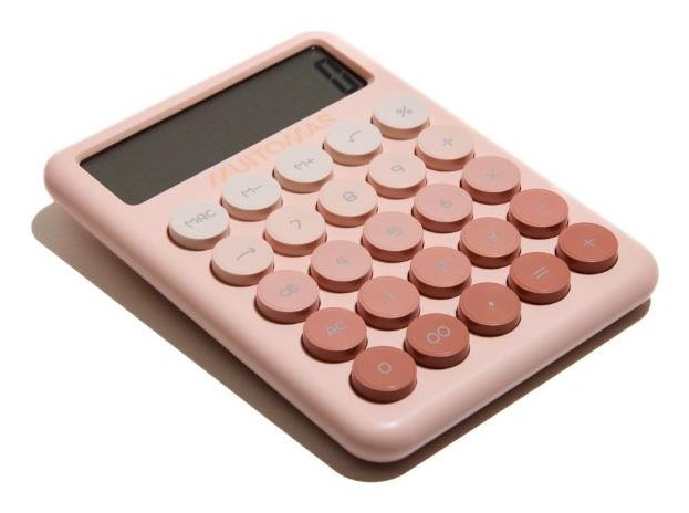 Calculadora  Muitomas, Portátil Con Pantalla Grande De 12 Dígitos, Funciona Con Batería Aaa, Color Peach Fuzz