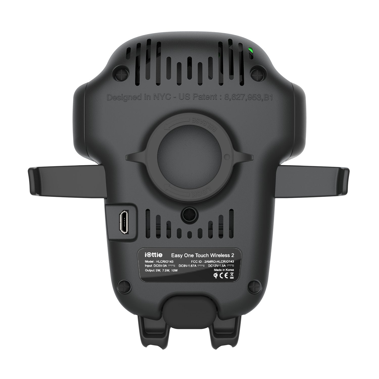 Cargador Inalámbrico  Iottie Easy One Touch Wireless 2 Smartphone Negro Usb Carga Rápida Auto