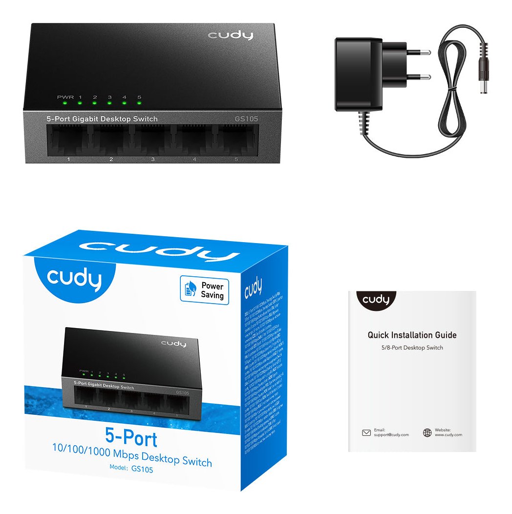 EAN 6971690790431 - Cudy GS105 switch Gigabit Ethernet (10/100/1000) Negro imagen 4