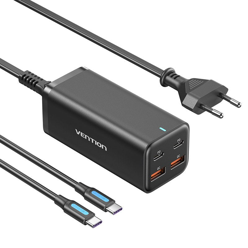 Cargador De Pared Vention Fbsbg-Eu 2xusb Tipo-C 2xusb 100w
