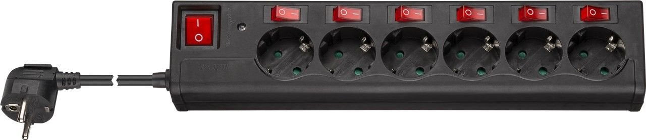 Goobay 72567 Regleta De 6 Enchufes 1.50m Negro