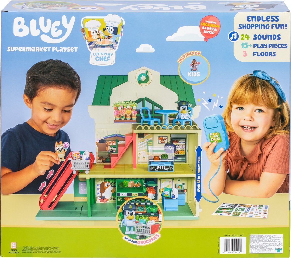 Moose Toys Bluey - Lets Play Chef Supermercado, Juego De Construcción 18918