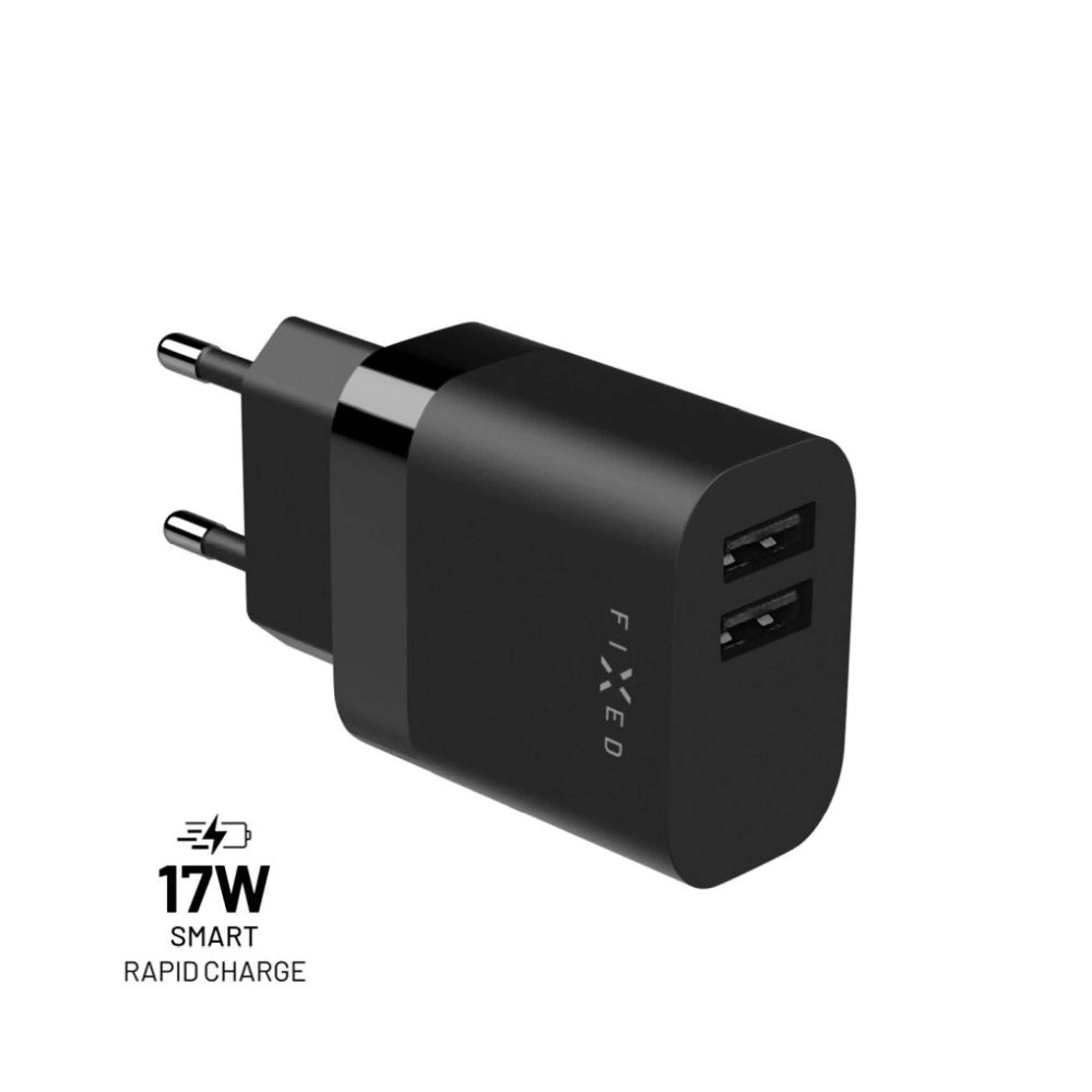 EAN 8591680149957 - FIXED FIXC17N-2U-BK cargador de dispositivo móvil Universal Negro Corriente alterna Interior imagen 1