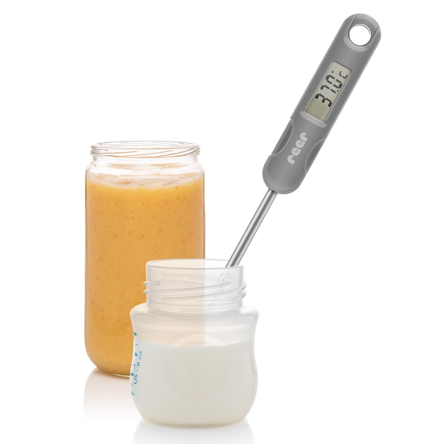 Reer Food Temp Bottle Termómetros Grises, Para Alimentos Para Bebés 21021