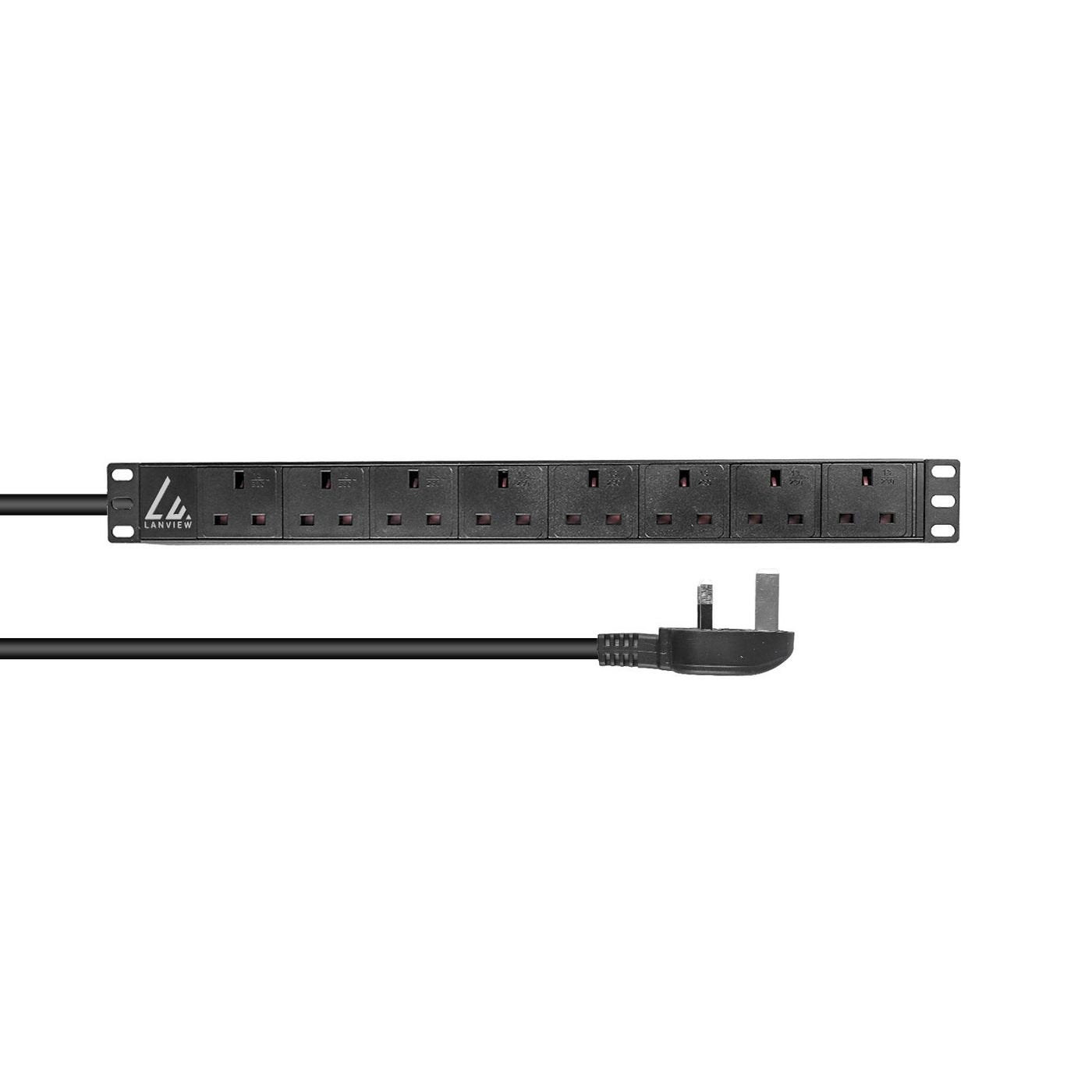 EAN 5715063053027 - Lanview LVR-3MUK-SPD-UK8 unidad de distribución de energía (PDU) 8 salidas AC 1.4U Negro imagen 1