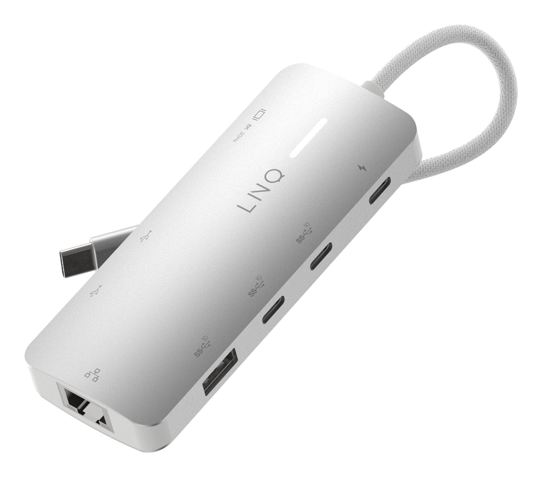 Hub 8 Puertos Pro Usb-C 140w Gris Linq Usb-C/ 1xusb3.2, 1xhdmi, 1xusb-C Pd Hasta 140w, 2xusb-C, 1xrj45 2,5gbps, 1xlector De Tarjetas Tf Y Microsd, 1xlector De Tarjetas Sd 4.0