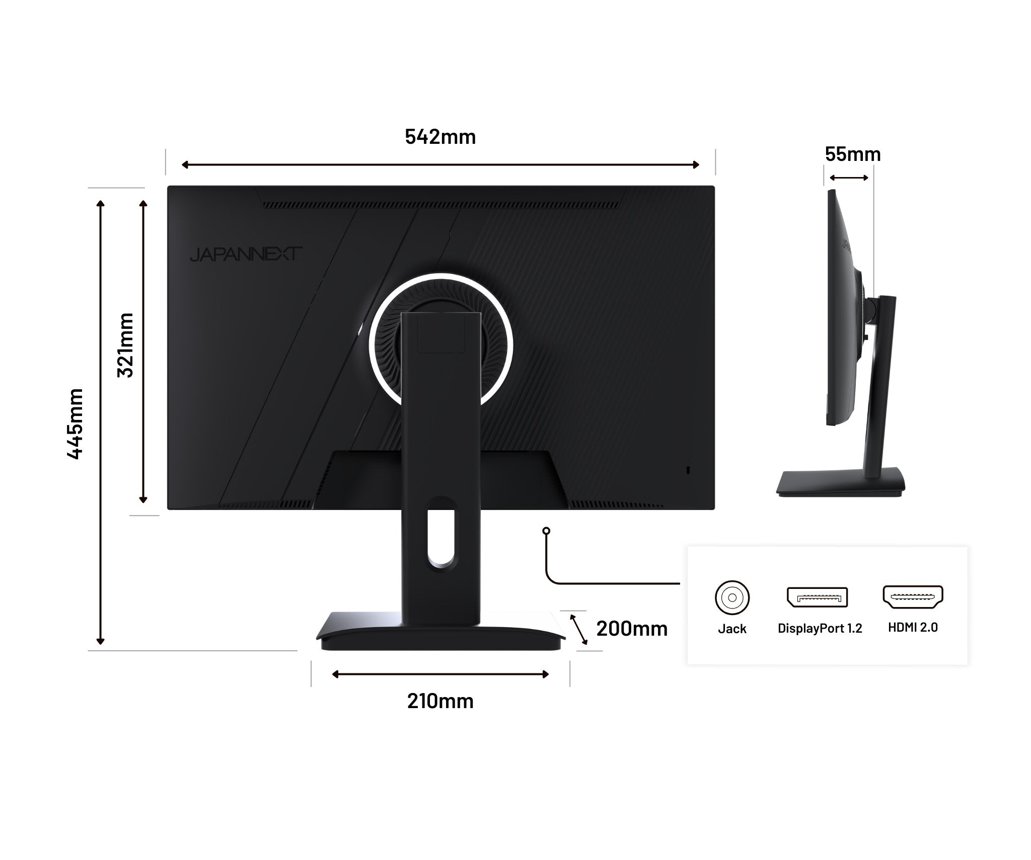 EAN 4589511170373 - JAPANNEXT JN-I238FHD200F pantalla para PC 60,5 cm (23.8") 1920 x 1080 Pixeles Full HD LCD Negro imagen 10
