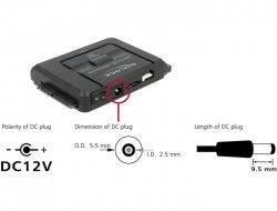 Convertidor Delock Usb 3.0 A Sata 6 Gb/S / Ide 40 Pin / Ide 44 Pin Con Funcion Backup
