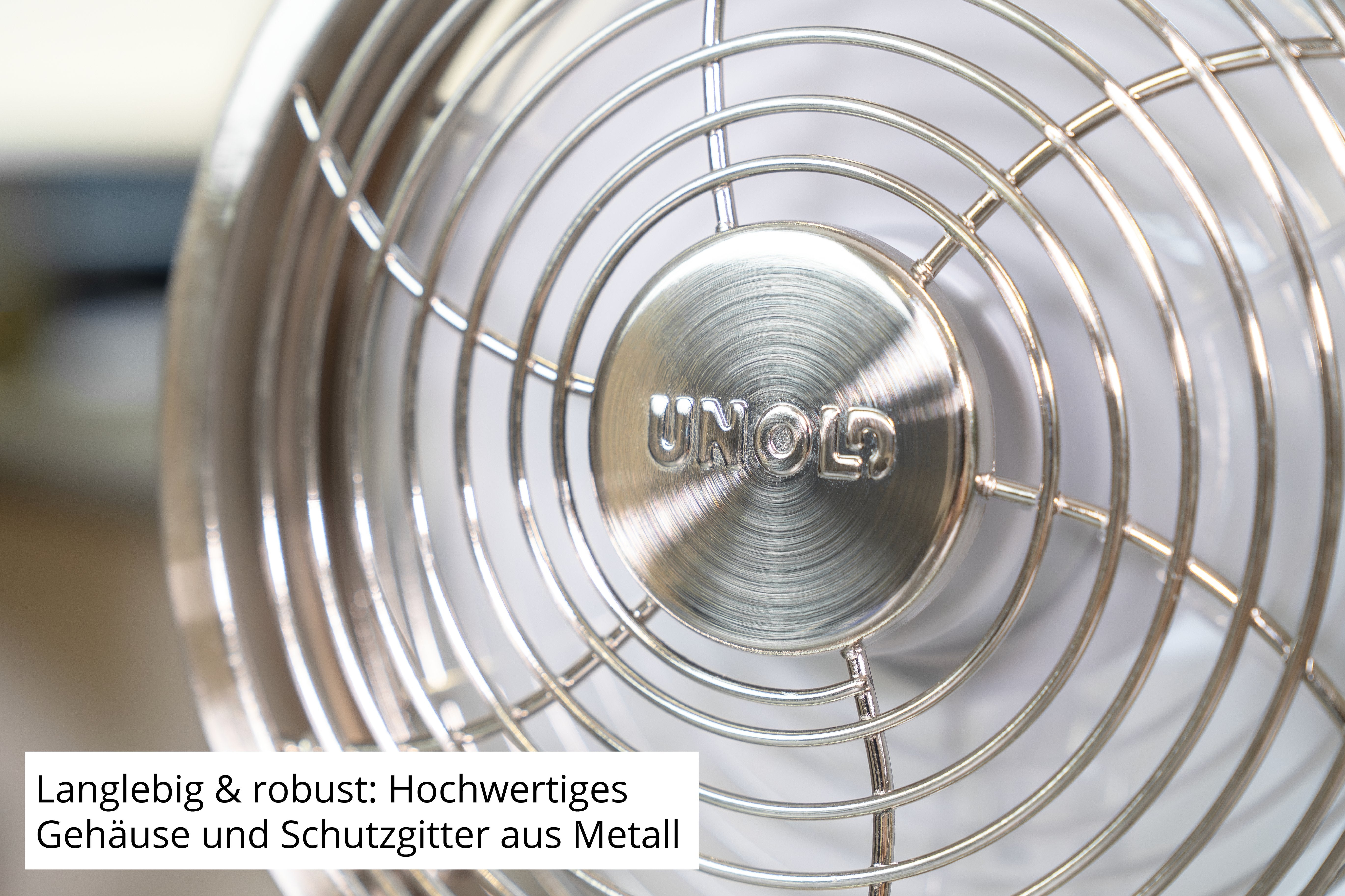 EAN 4011689867057 - Unold 86705 Akku-Tischventilator STEEL FLEX Cromo 14 cm imagen 11