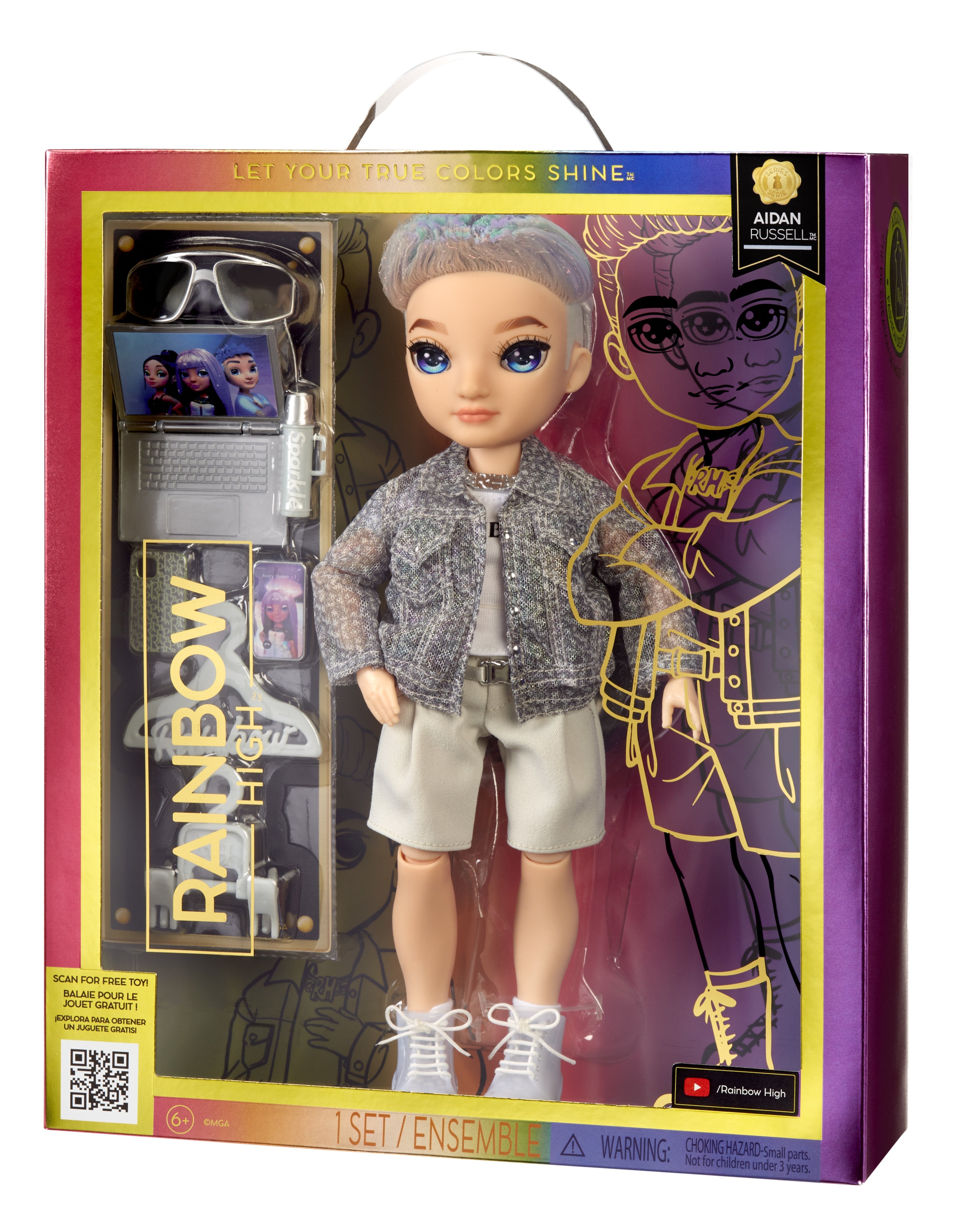 EAN 0035051583165 - Rainbow High Purple Fashion Doll- Aidan Russell imagen 9