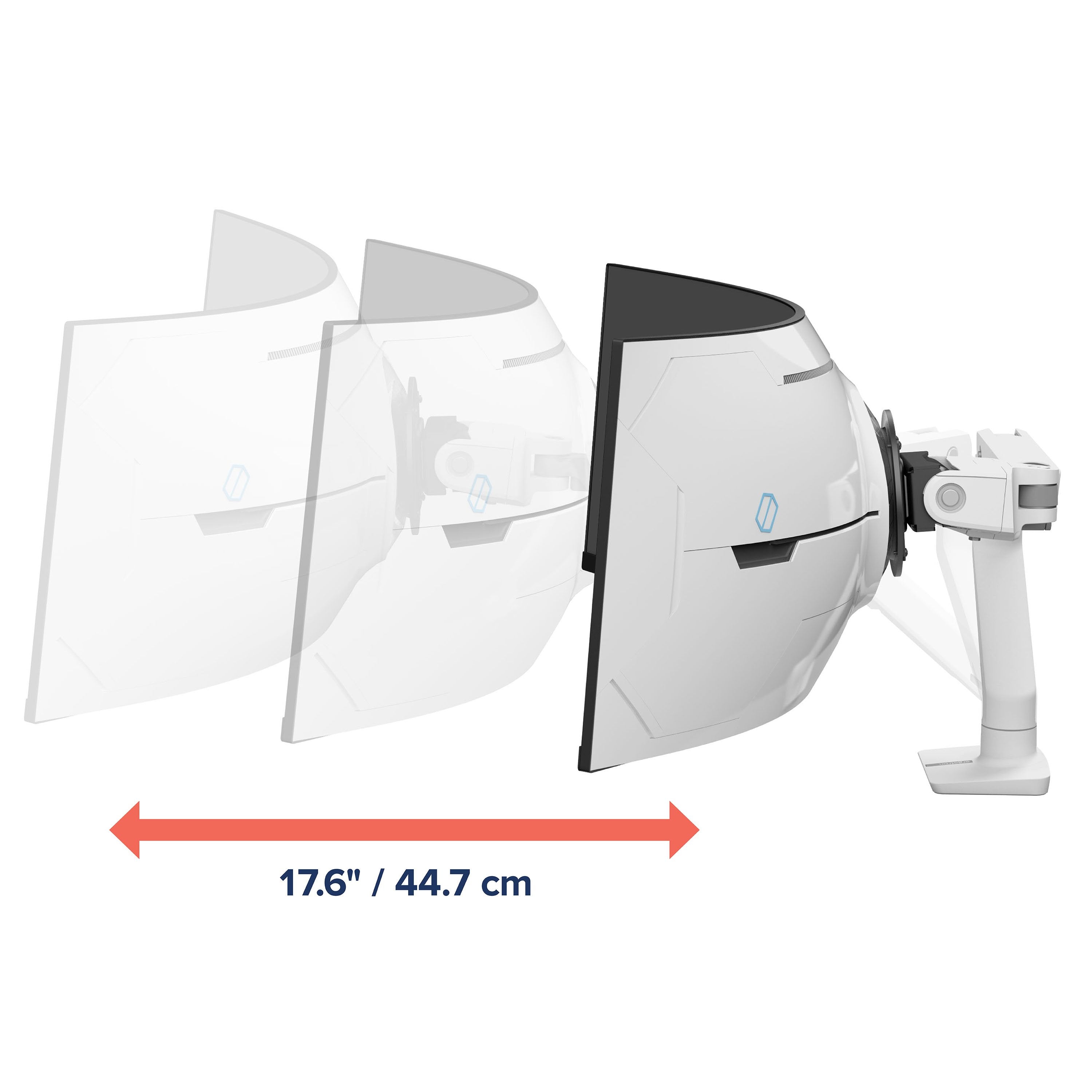 Brazo Para Monitor Ergotron Hx Con Articulación Vhd, Montaje En Escritorio, Soporte Para Monitor Blanco, Para Monitores Curvos 1000 R 45-693-216