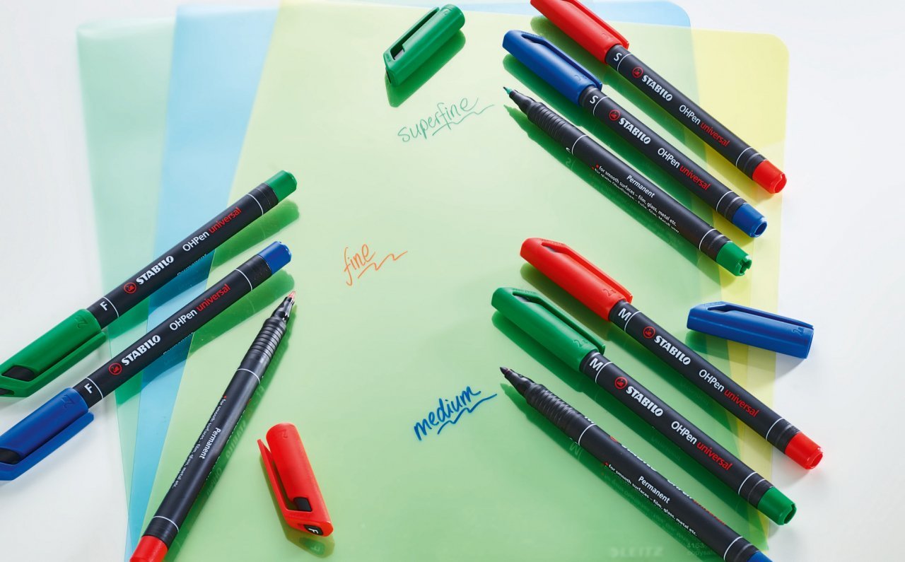 Stabilo Marcador Permanente Ohpen Universal Punta Fina 0.7mm Verde Caja 10 Ud