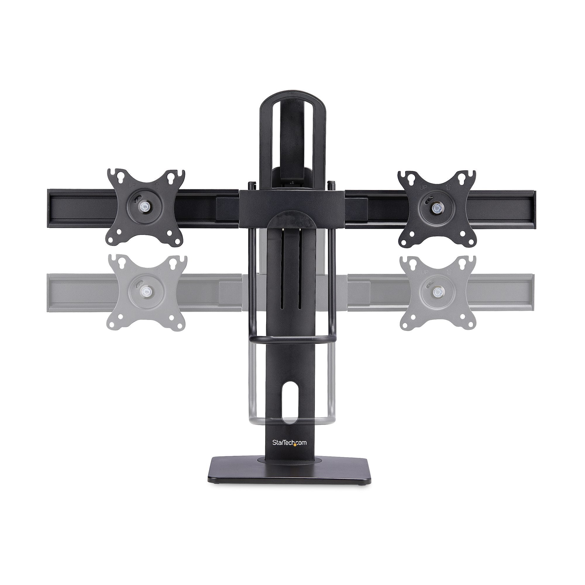 Startech.Com Crossbar Dual Monitor Desk Stand, Double 27inch Screens/Vesa Aufstellung - Für 2 Monitore - Negro