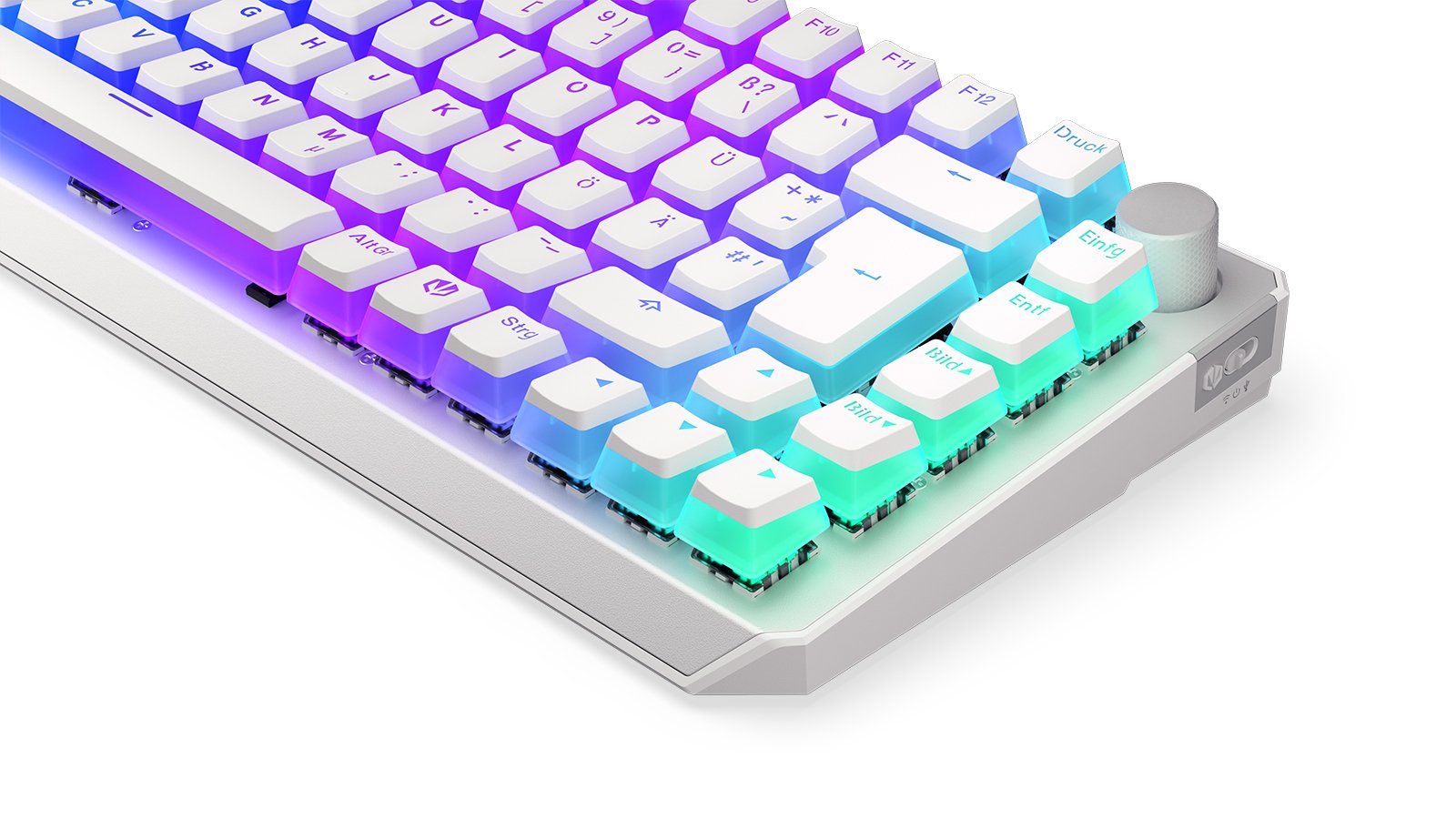 Teclado Alemán Endorfy Thock 75% Rf Inalámbrica + Usb Qwertz Blanco