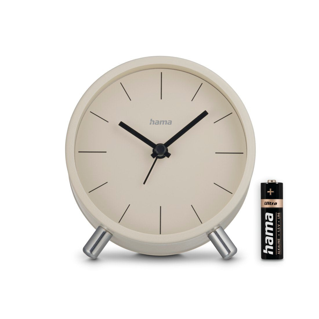 Reloj Despertador Radio Hama Flores Analógico Sin Tic-Tac, Gris/Beige 222229