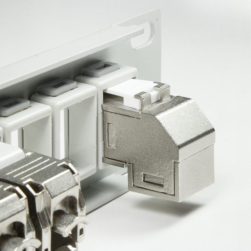 Acoplamiento Keystone Logilink 2x Rj45 Stp, Cat.6a, Acodado 90 °
