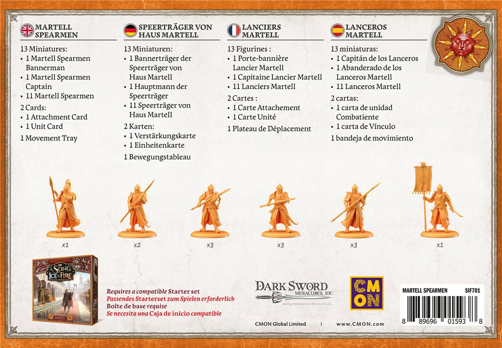 Juego De Mesa Cancion De Hielo Y Fuego Lanceros Martell Edad Recomendada 14 Años