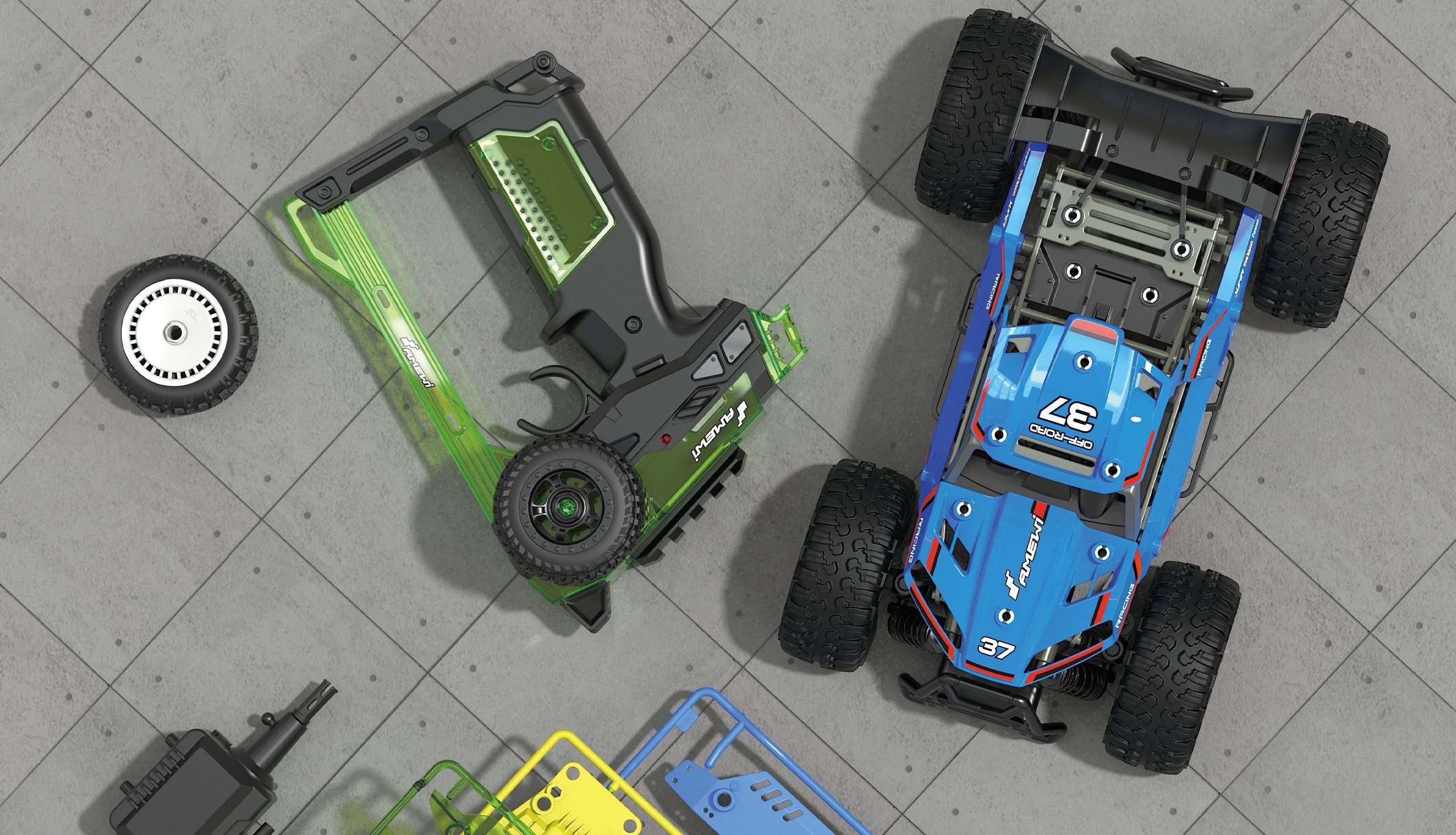 Amewi Rc Auto Blazer Hggy Diy Ohne Akku 71teile Azul 8+