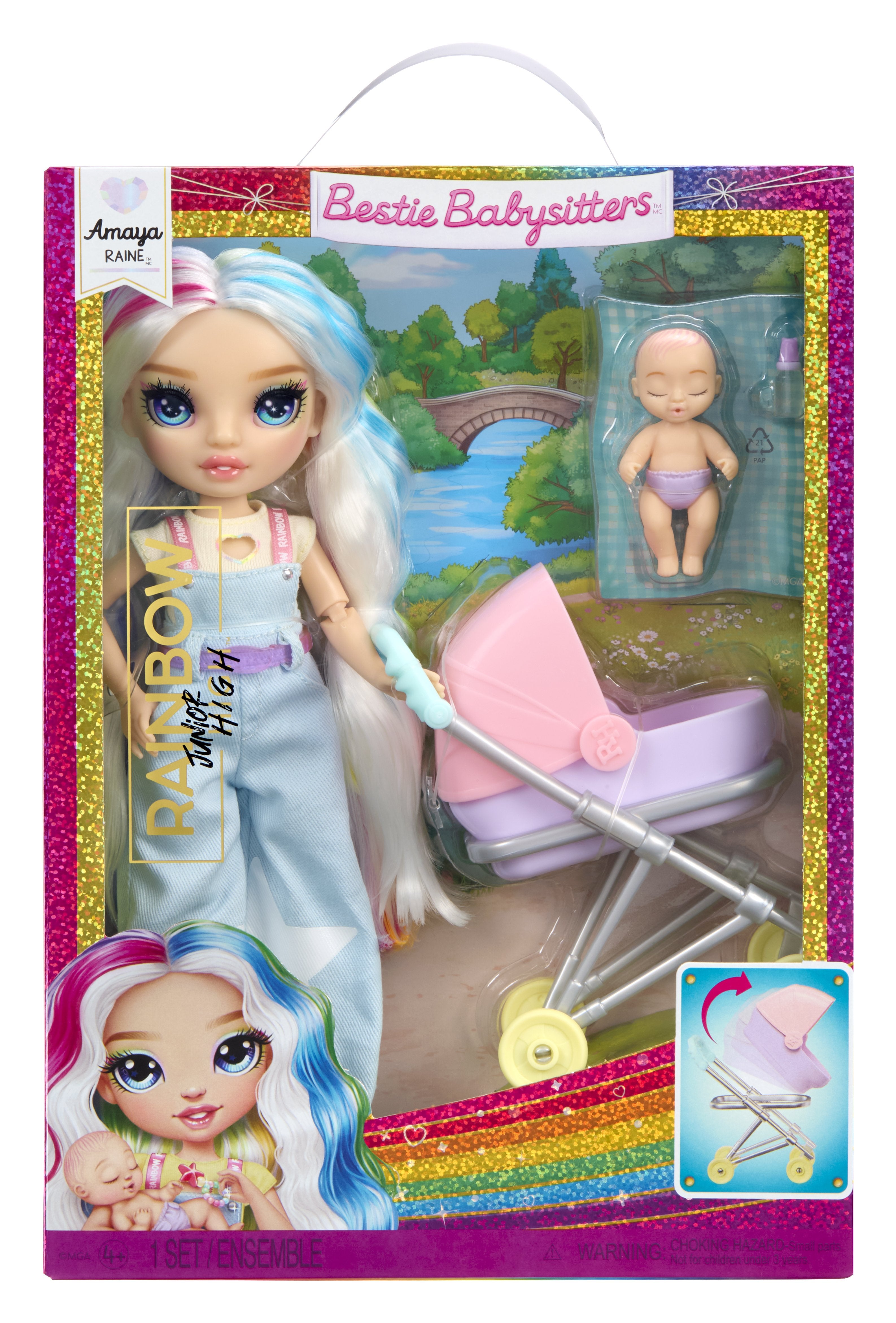 Mga Entertainment Rainbow High Jr .High Bestie Babysitters - Amaya Raine 248477-Euc