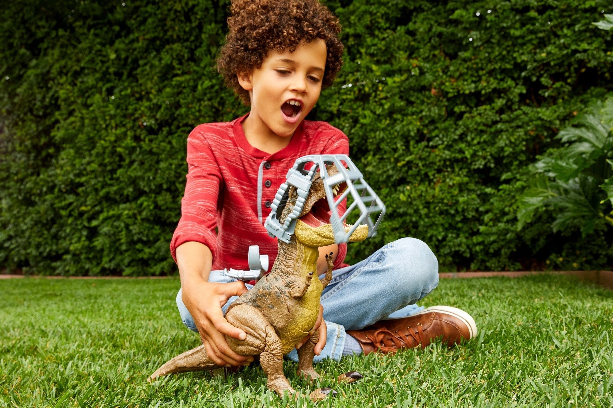 Mattel Jurassic World Stomping Battle Acción T-Rex Mini-Play Figura Gwd67