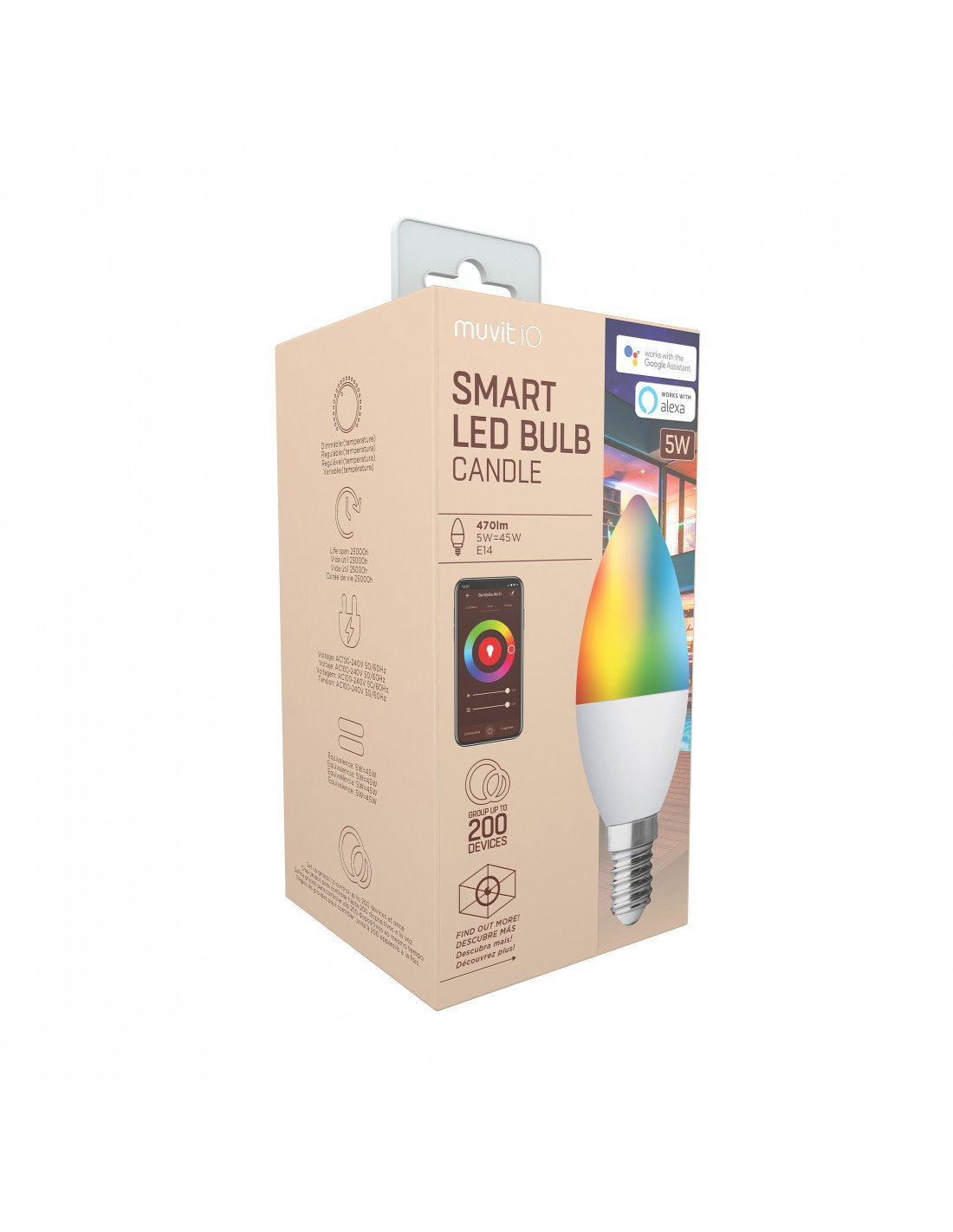 Bombilla Muvit Io Globo E14 5w Rgb