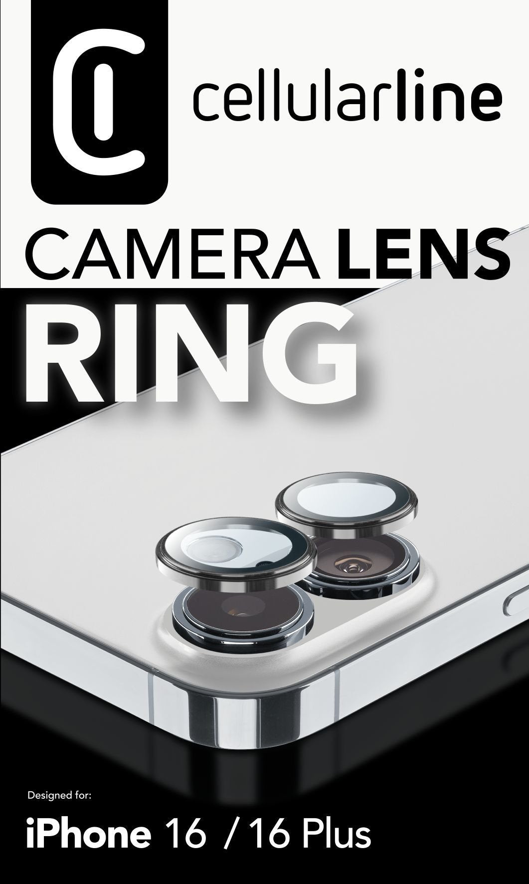 Cellularline Camera Lens Protection Ring Iphone 16 Plus Clear