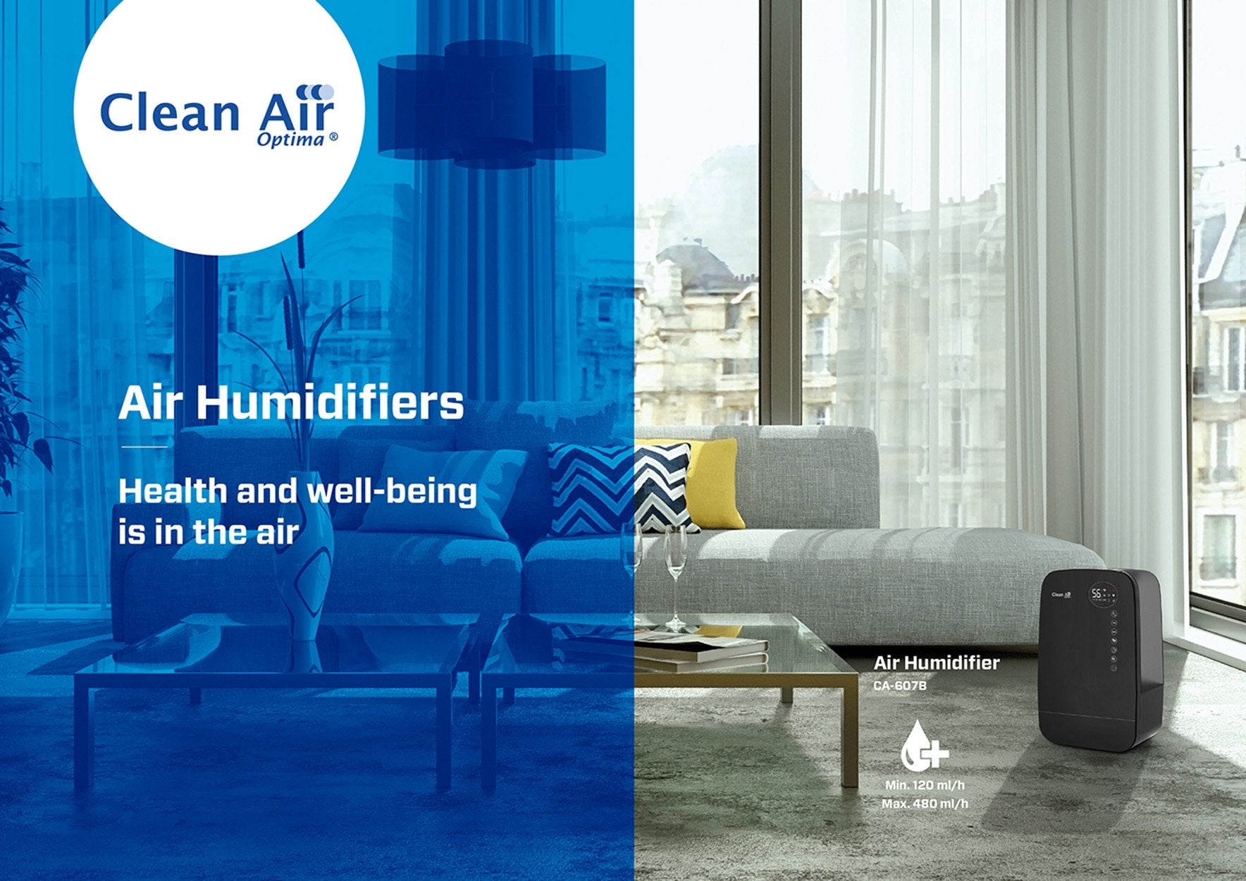 EAN 8718546312168 - Clean Air Optima CA-607B humidificador Ultrasónica 5,5 L Negro 25 W imagen 8