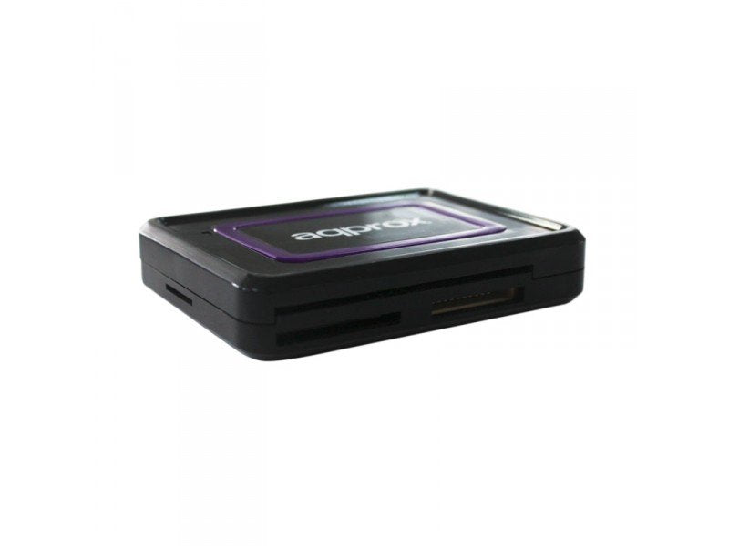 Lector De Tarjetas Externo Approx Dni Y Smart Cards Appcrdnib Compatible Con Tarjetas Sim 7 Ranuras Para S.O. Windows Usb 2.0 Color Negro