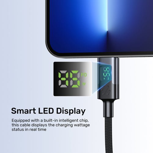 Unitek C14158abk01-2m Usb-C Cable Charging With Led Display 2m Black