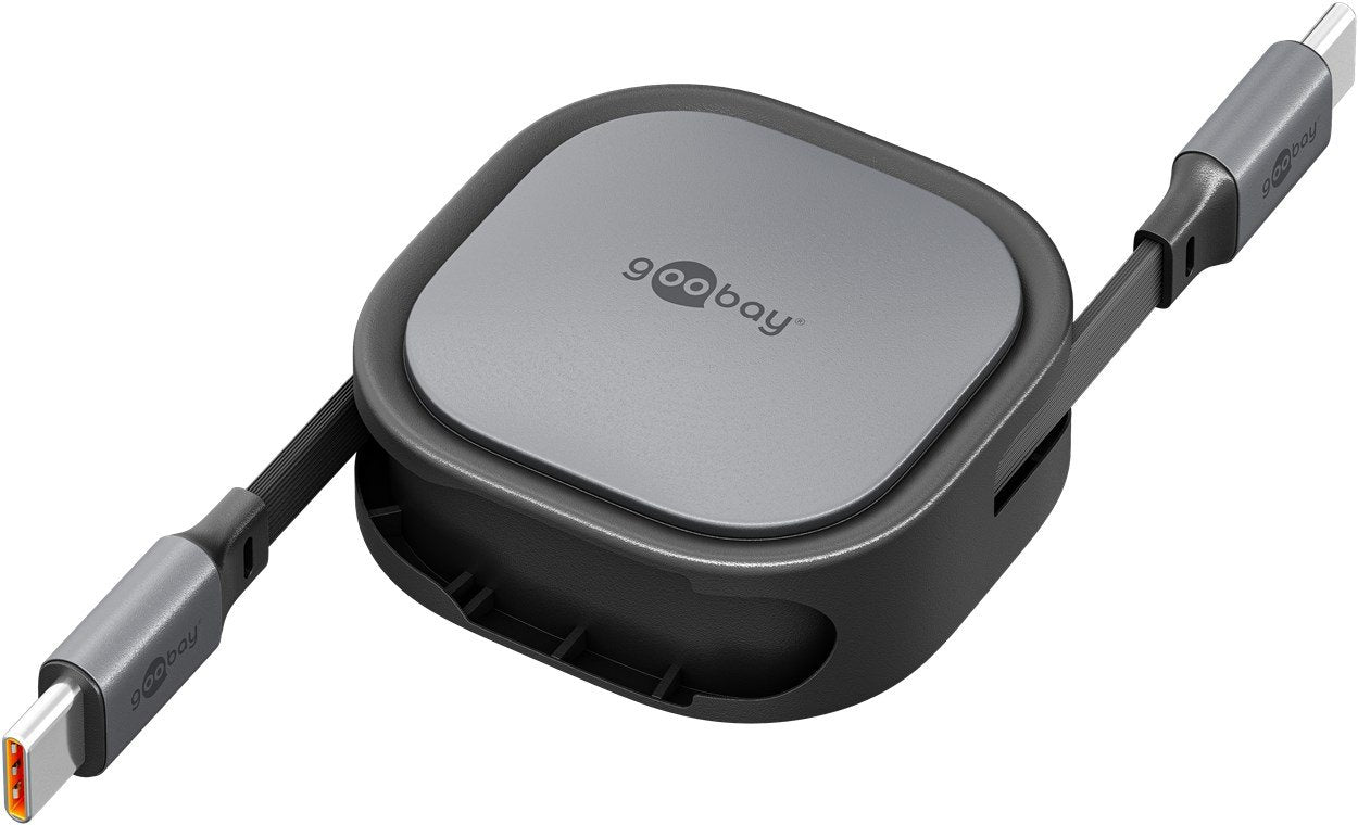 Cable Usb-C Autorretráctil, 1 M, Negro/Plateado 

Cable De Carga Usb De 15 W En Una Robusta Caja.
