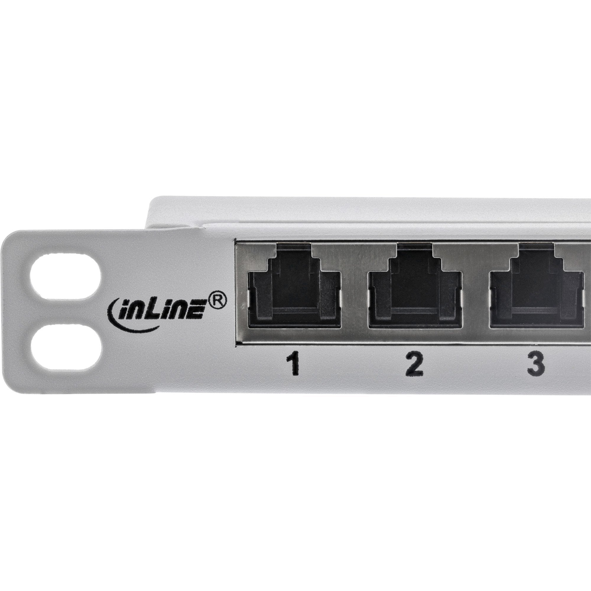 Inline® 19" Patch Panel Cat.6a 0.5 U 24-Port, With Dust Projoection, Gris