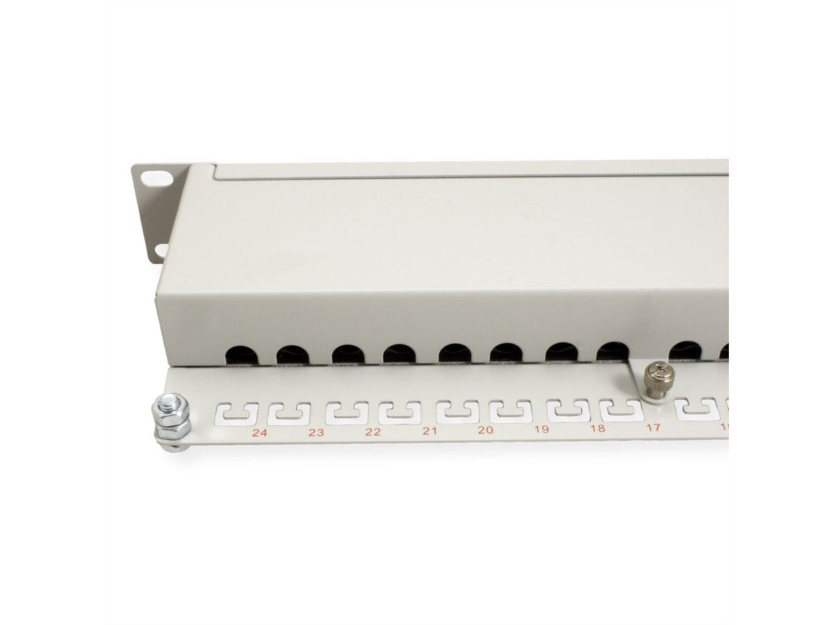 Roline Kat.6 Class E 48,26cm 19zoll-Patchpanel 24p Geschirmt Grau