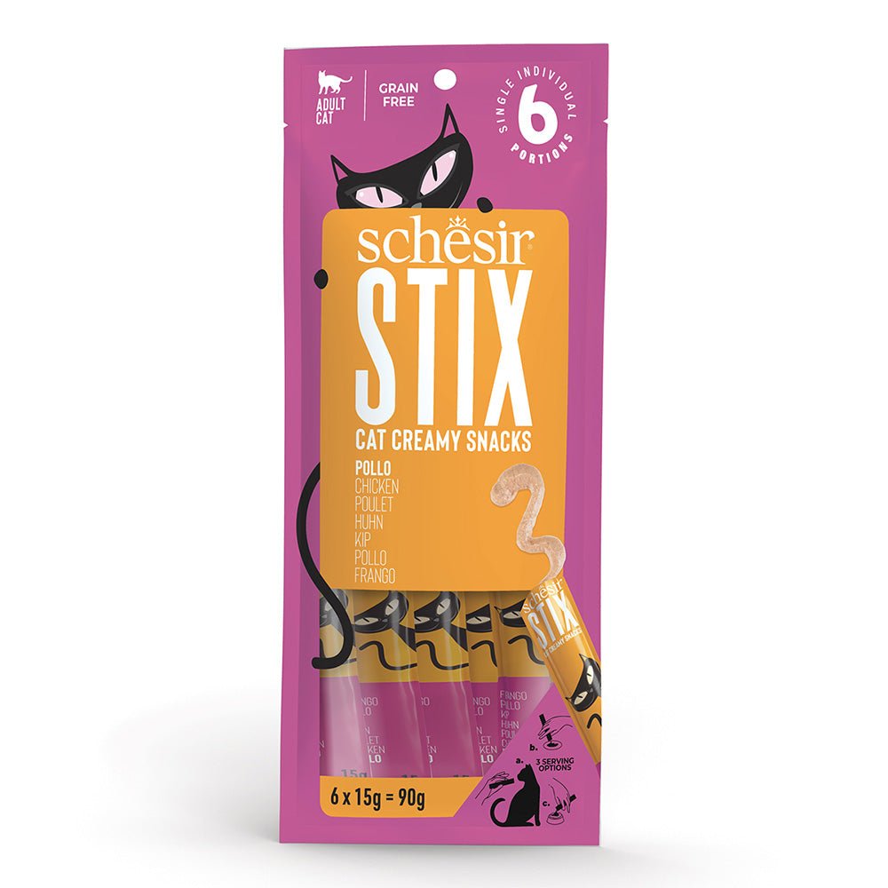 Schesir Stix Cream Of Chicken - Treat For Cats - 6x15g