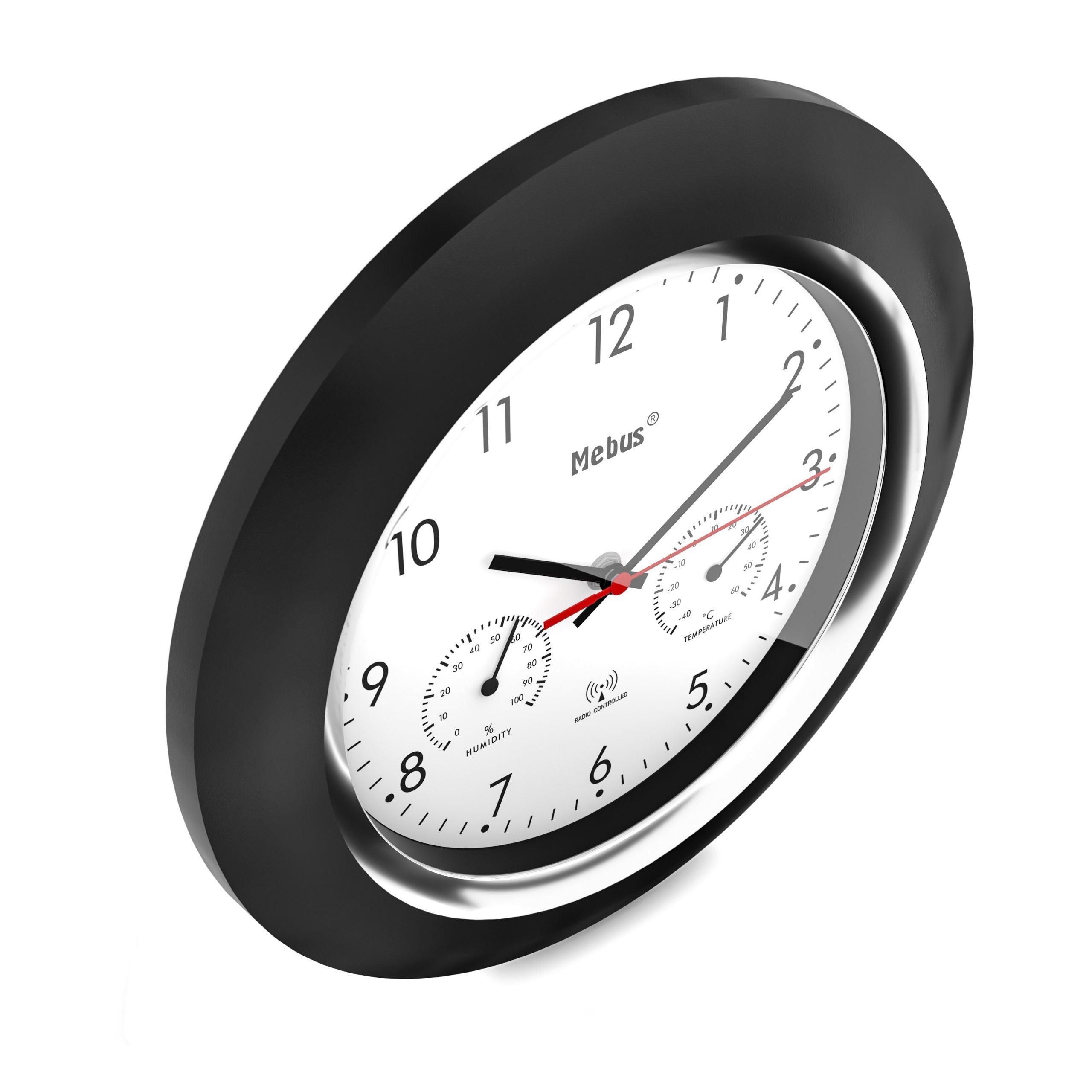 Relojes De Pared  Mebus 19453 Funk-Wanduhr Mit Thermo-/Hygrome