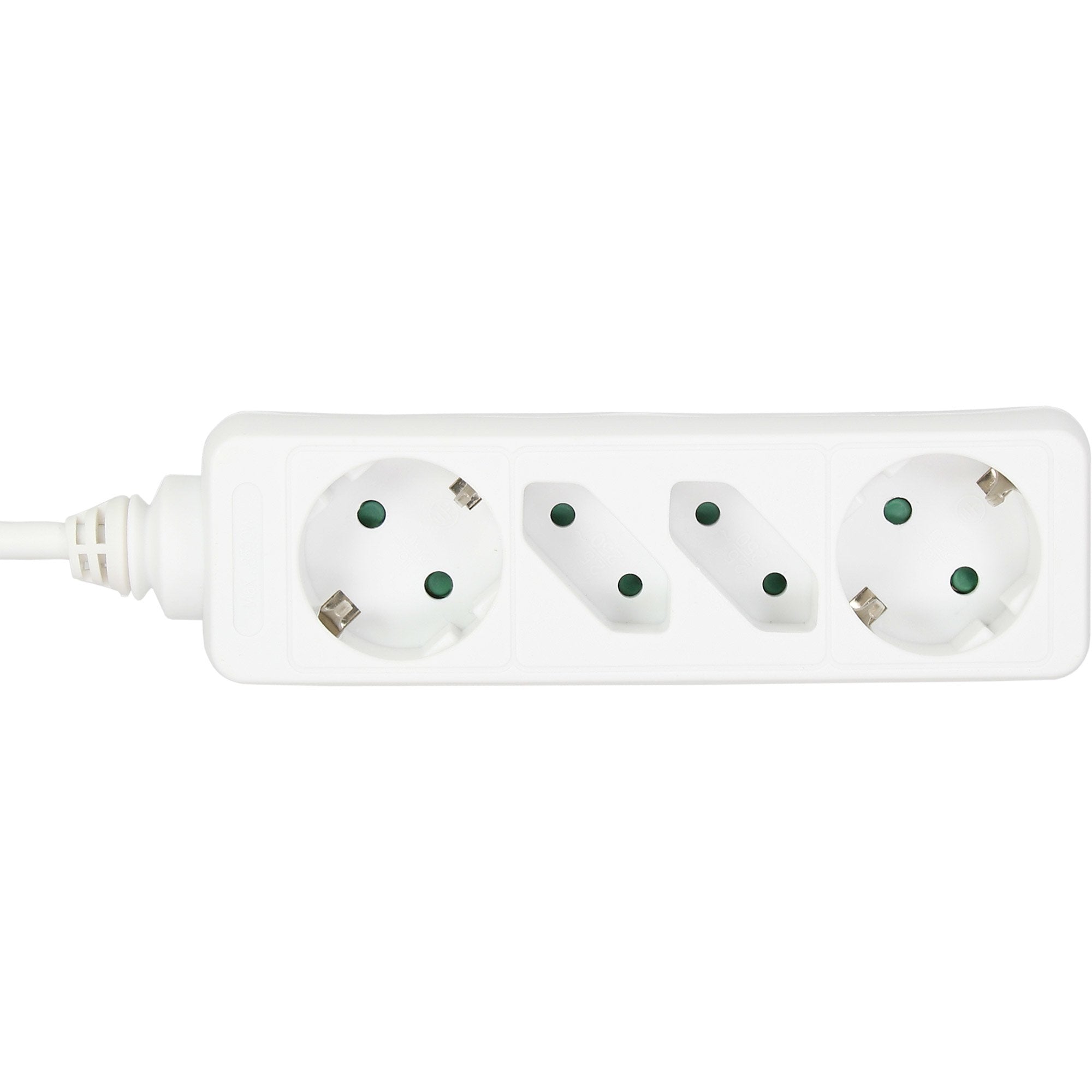Inline Regleta 4 Tomas 2x Tipo F + 2x Euro Con Seguridad Para Niños Blanco 3m