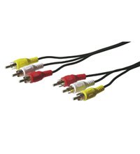 Cable Av 3x Rca Macho 10 M Negro