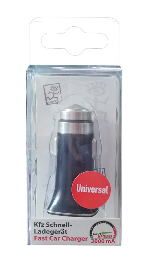 Cargador De Coche Rápido 2go 12v/24v Negro Univ. Canal Rápido Usb