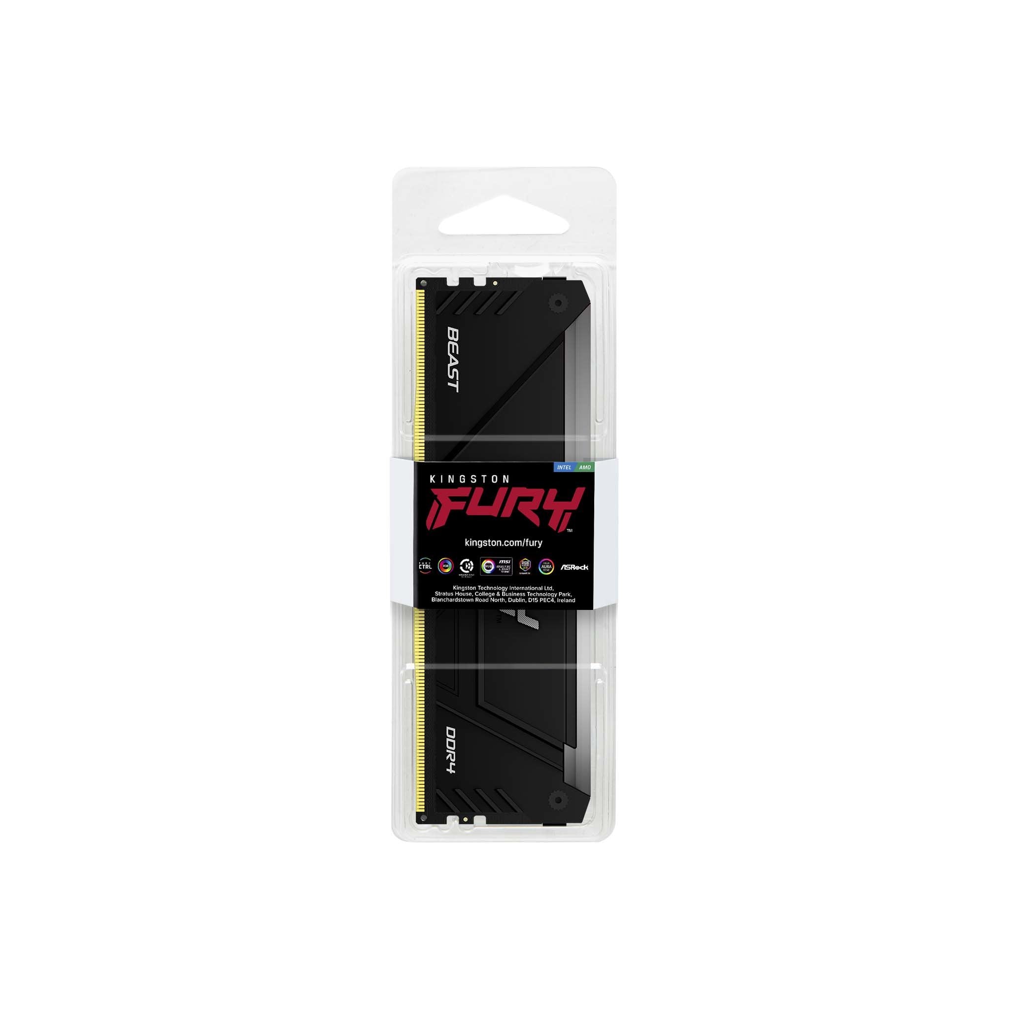 Memoria Ram Kingston Fury Beast Rgb 16gb Ddr4 3200mhz 1.35v Cl16 Dimm